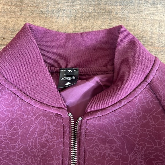 Balance Athletica Floral Zip Up Jacket Crop Bomber Pink Purple Women's XS - Picture 4 of 4